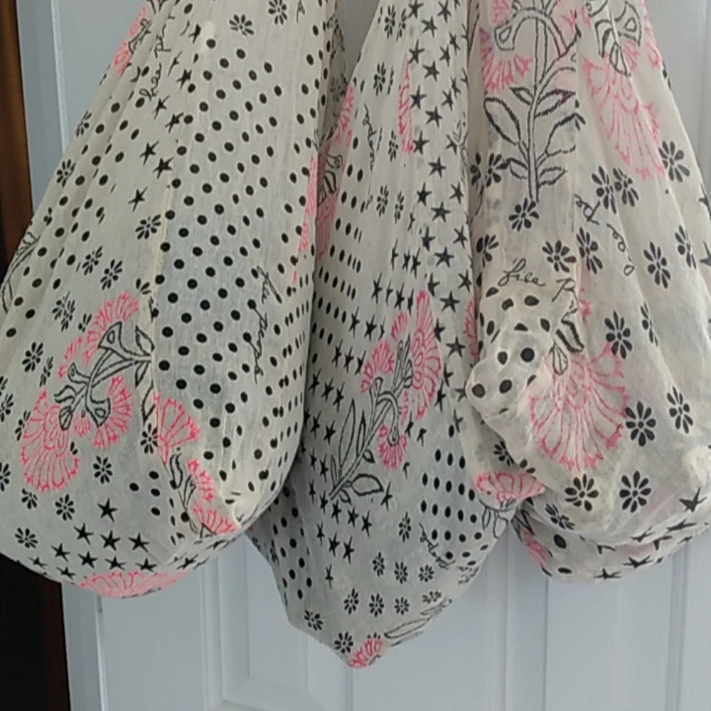 Free People Cloth Linen Purse Tote Shoulder Bag